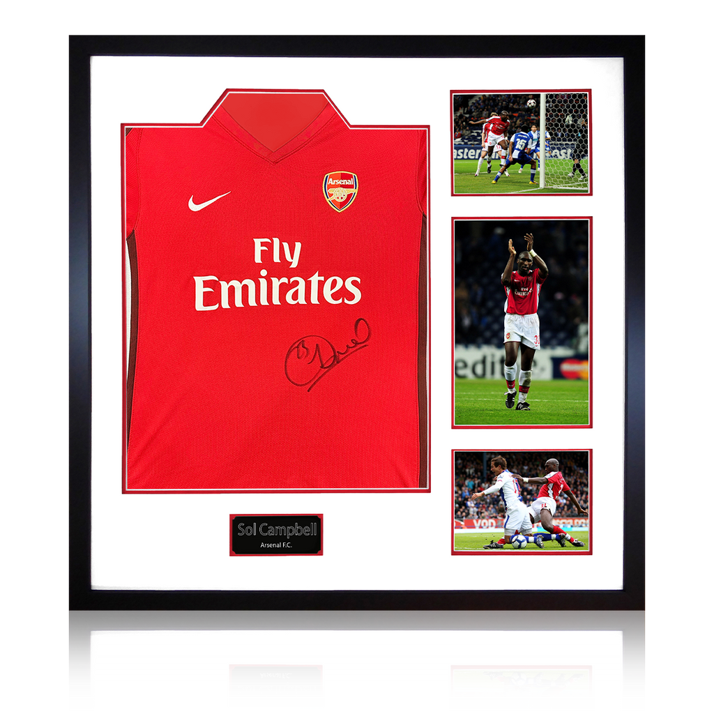 Sol Campbell Signed Arsenal 2009/10 Home Shirt Elite Frame