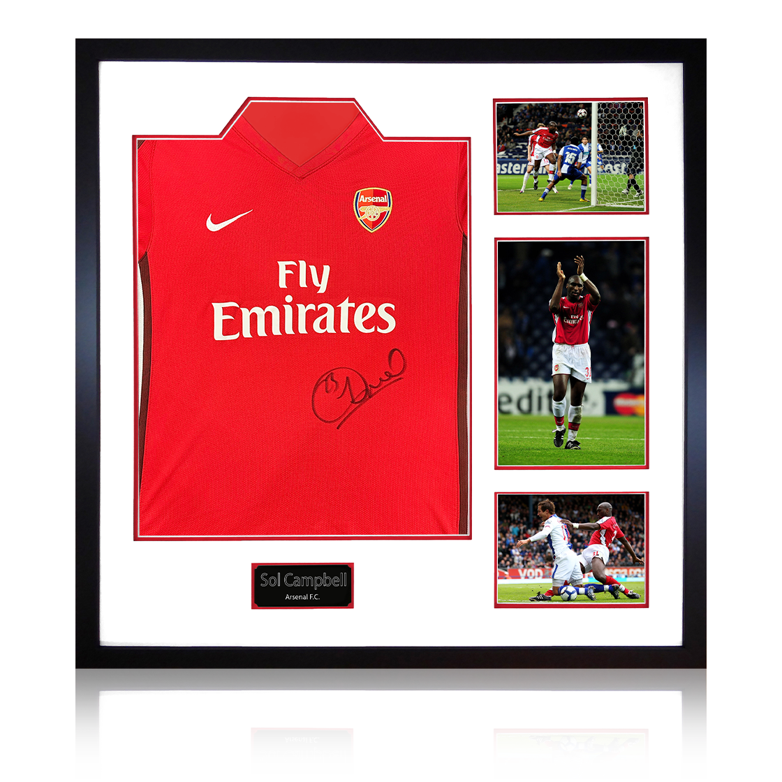 Sol Campbell Signed Arsenal 2009/10 Home Shirt Elite Frame