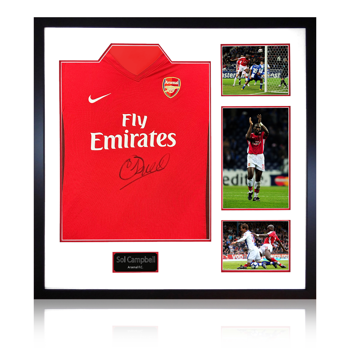 Sol Campbell Signed Arsenal 2009/10 Home Shirt Elite Frame