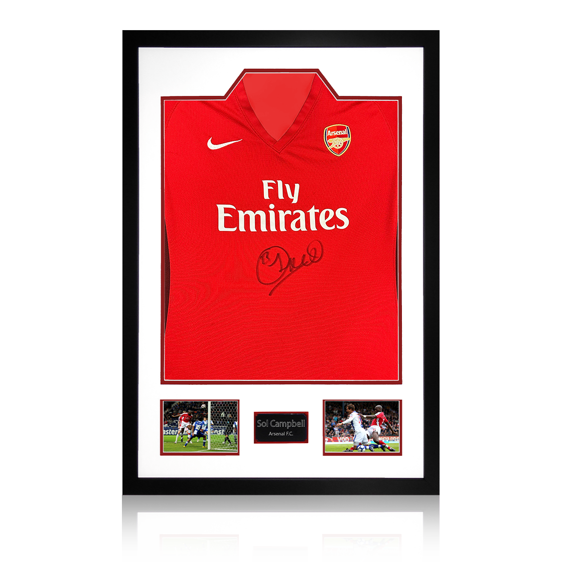 Sol Campbell Signed Arsenal 2009/10 Home Shirt Premium Frame