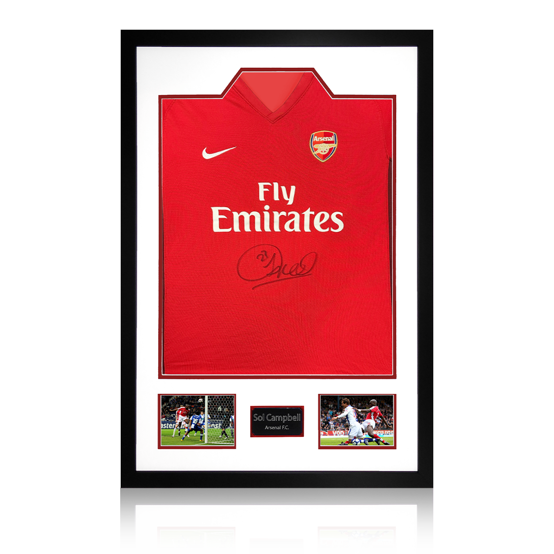 Sol Campbell Signed Arsenal 2009/10 Home Shirt Premium Frame