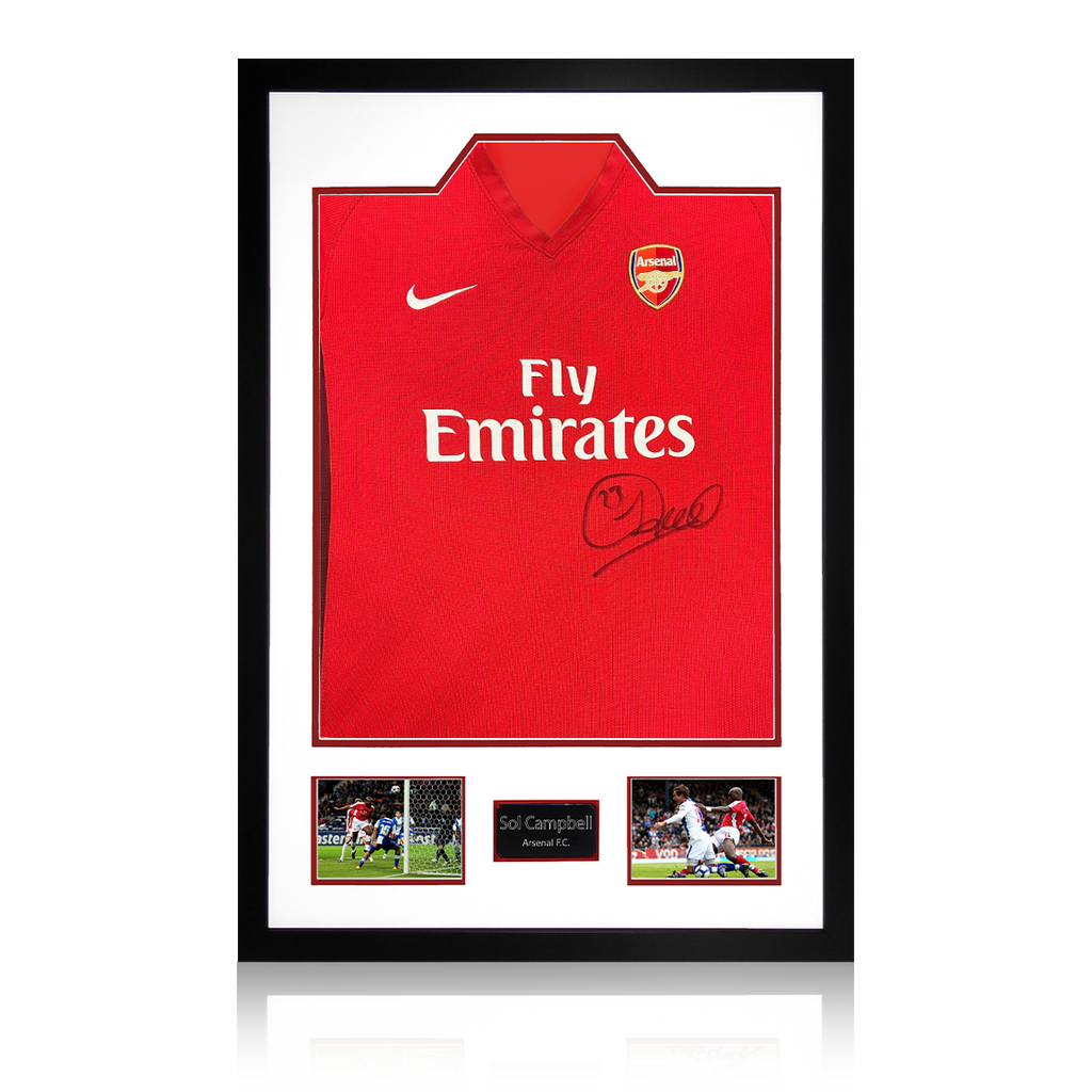 Sol Campbell Signed Arsenal 2009/10 Home Shirt Premium Frame