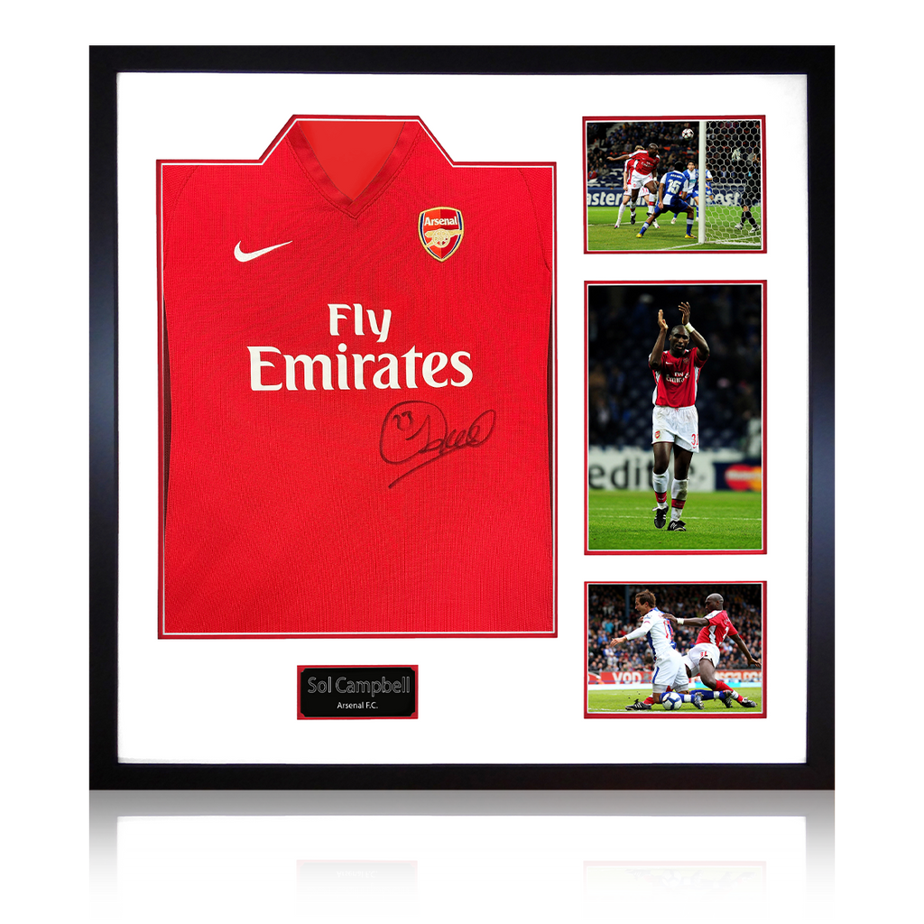 Sol Campbell Signed Arsenal 2009/10 Home Shirt Elite Frame