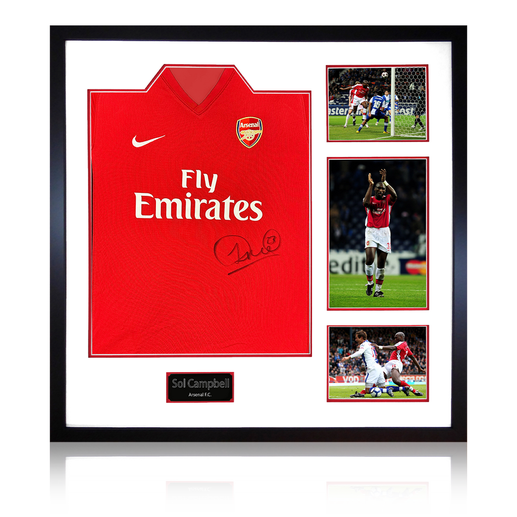 Sol Campbell Signed Arsenal 2009/10 Home Shirt Elite Frame