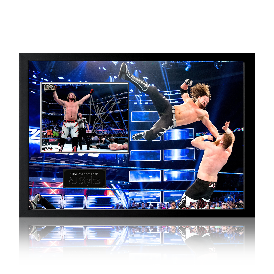 AJ Styles Signed Image Iconic Frame (JSA)