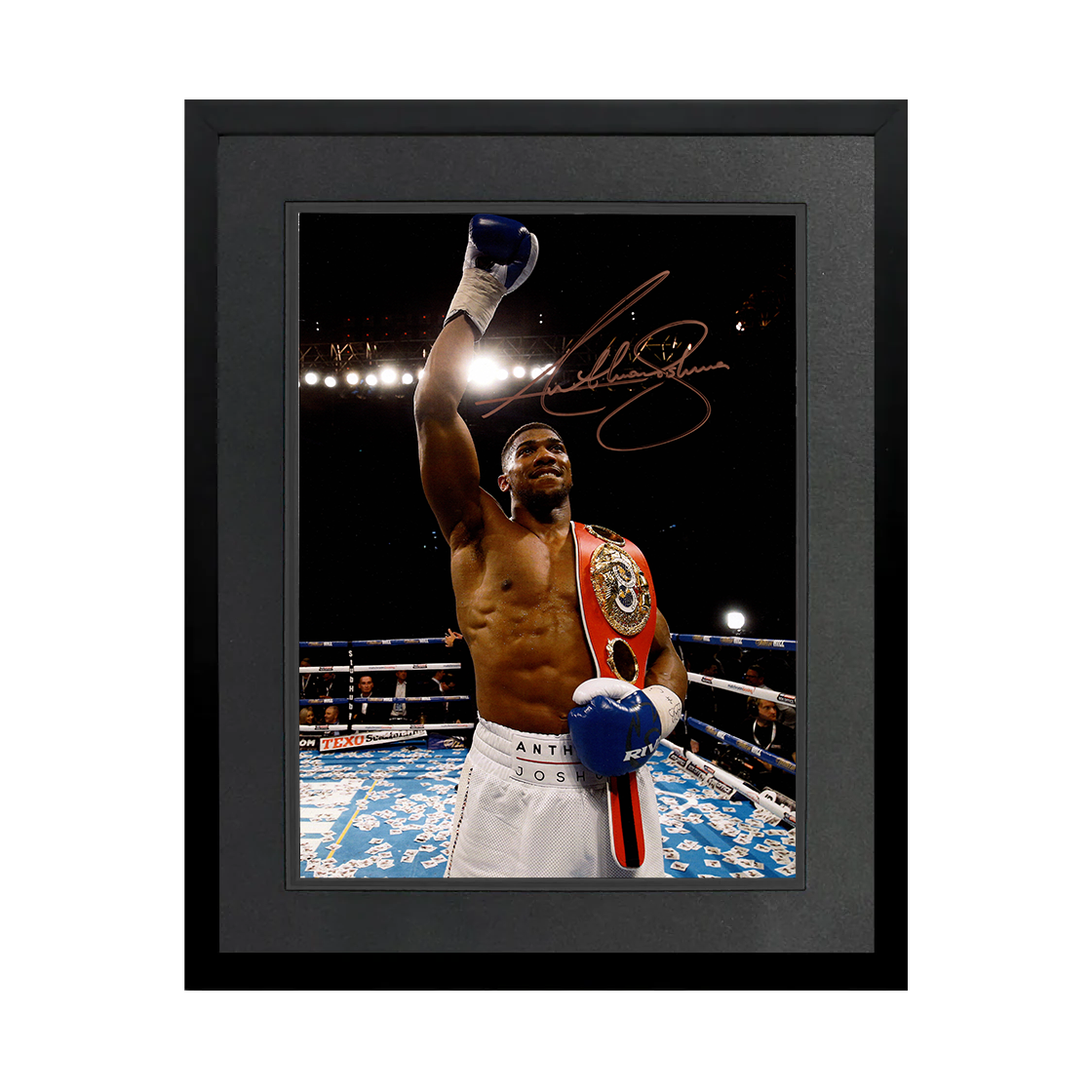 Anthony Joshua Signed 16x12 Image Deluxe Mount Frame