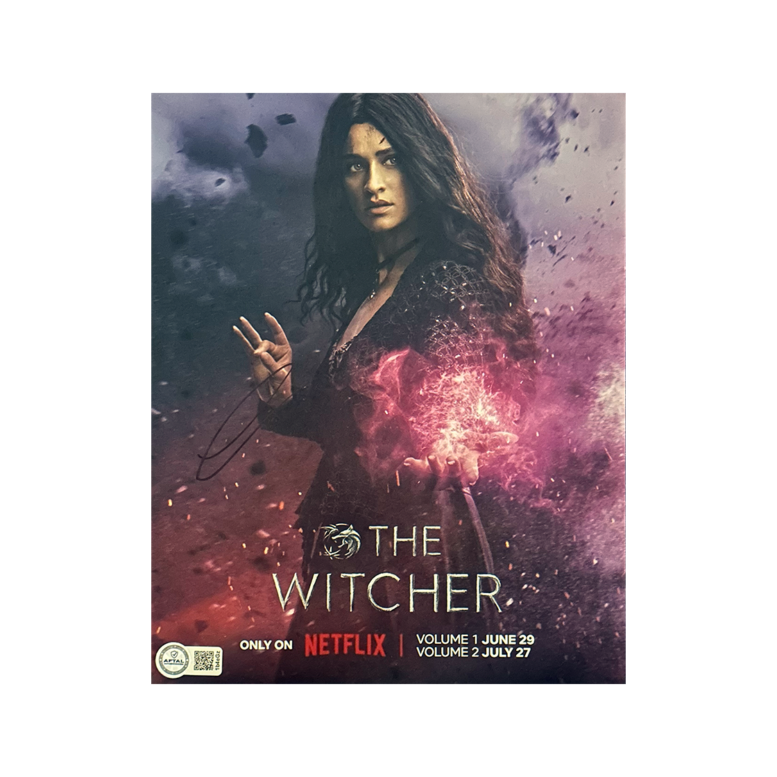 Anya Chalotra Signed The Witcher 10x8 Image 1 (AFTAL Authenticated)