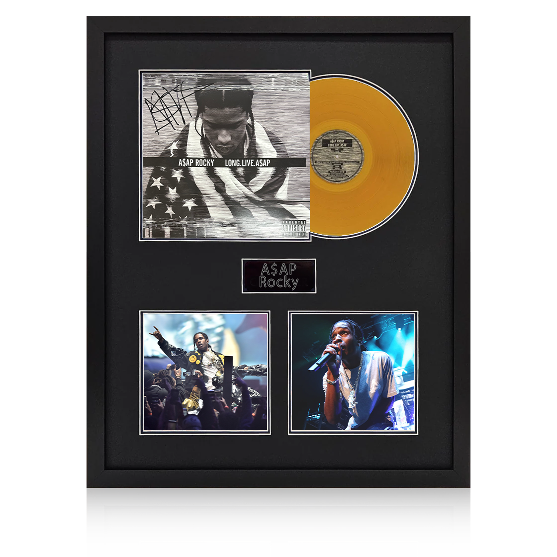A$AP Rocky Signed Long.Live.A$AP LP Elite Frame
