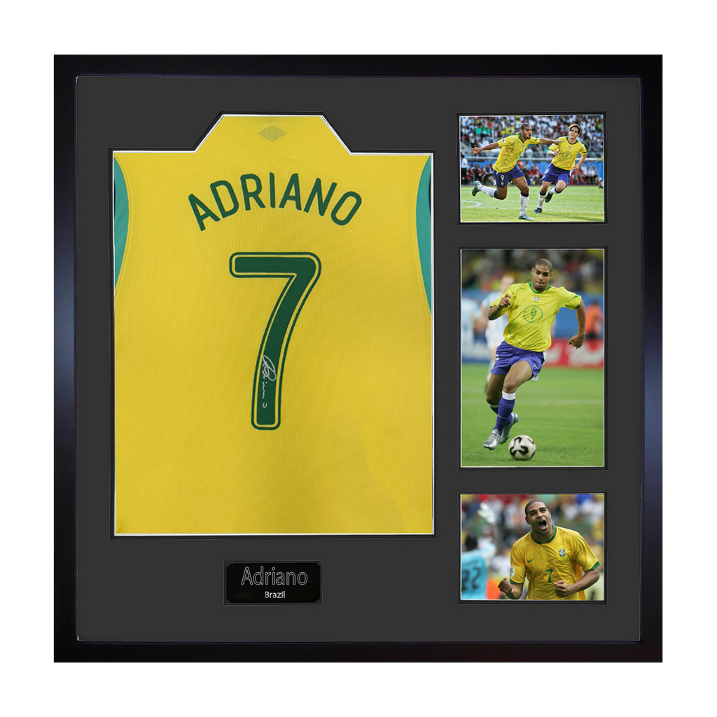 Adriano Signed Brazil Shirt Elite Frame