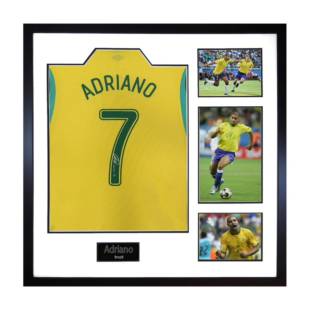 Adriano Signed Brazil Shirt Elite Frame