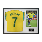 Adriano Signed Brazil Shirt Classic Frame