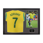 Adriano Signed Brazil Shirt Classic Frame