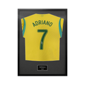 Adriano Signed Brazil Shirt Standard Frame