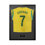 Adriano Signed Brazil Shirt Standard Frame