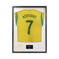 Adriano Signed Brazil Shirt Standard Frame