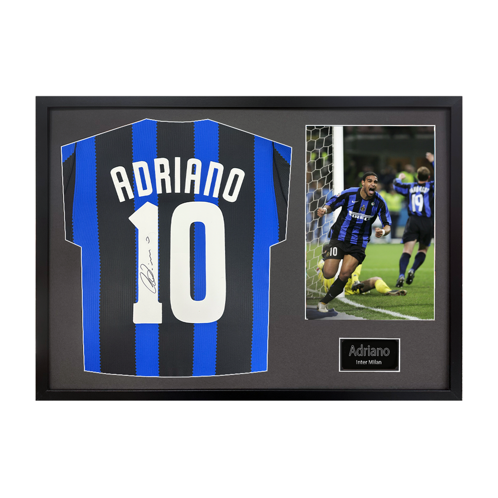 Adriano Signed Inter Milan Shirt Classic Frame