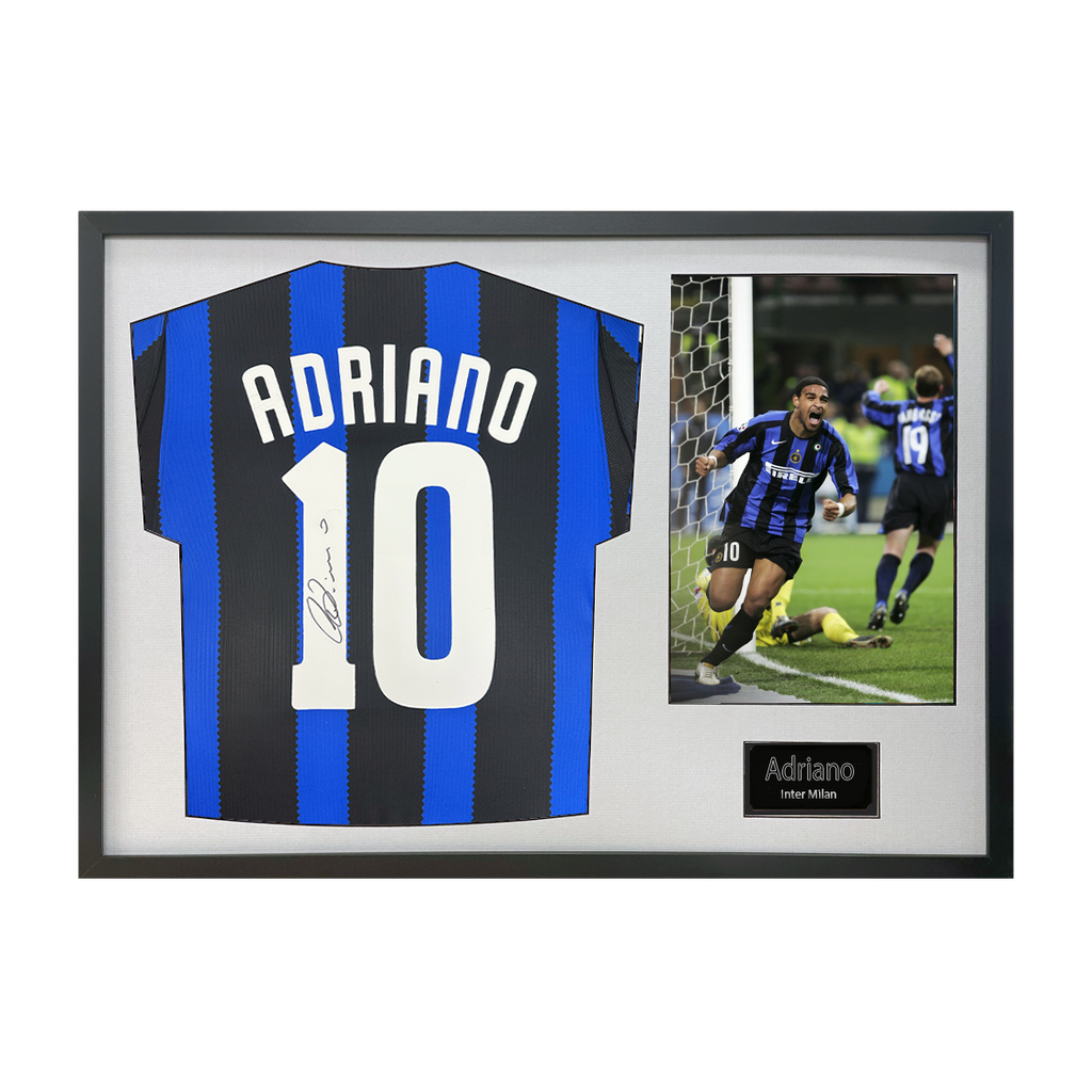 Adriano Signed Inter Milan Shirt Classic Frame