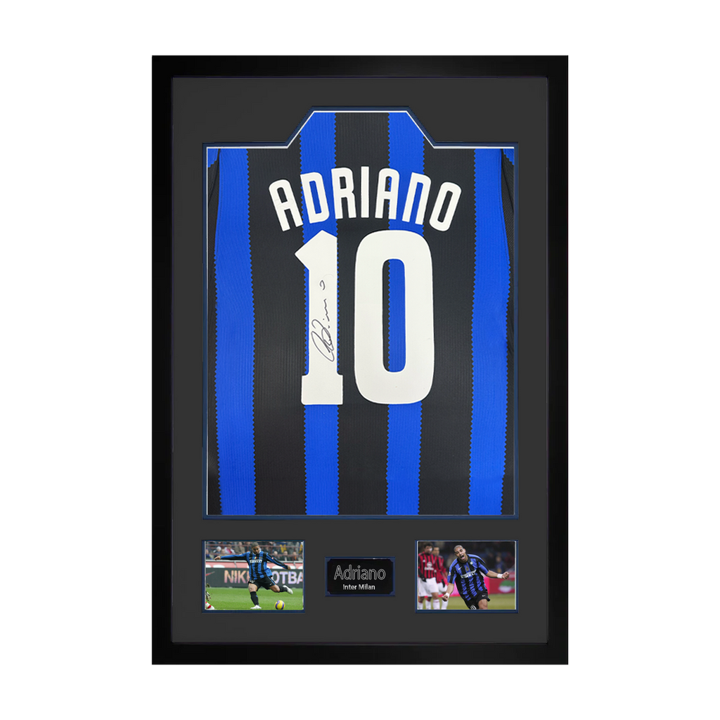 Adriano Signed Inter Milan Shirt Premium Frame