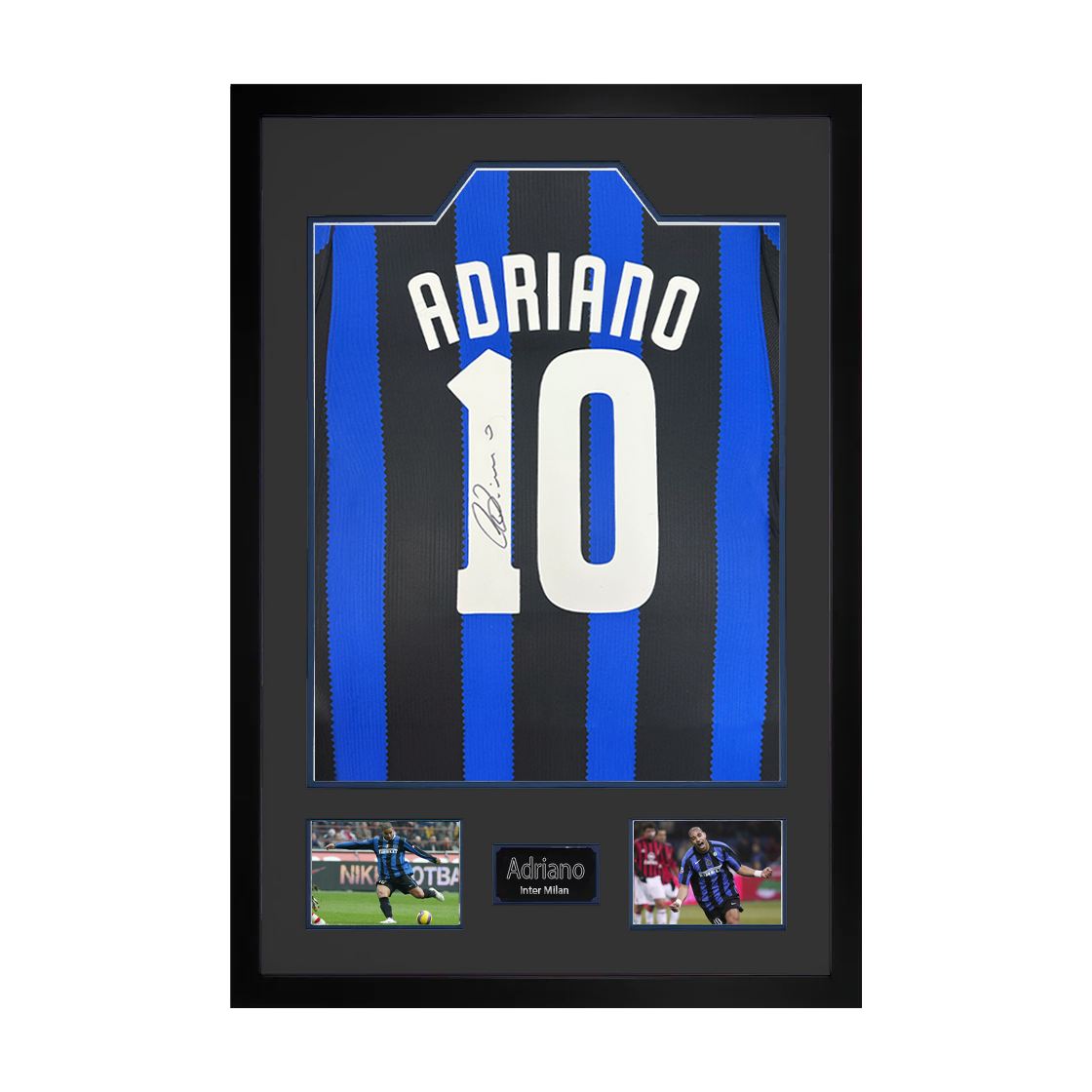 Adriano Signed Inter Milan Shirt Premium Frame