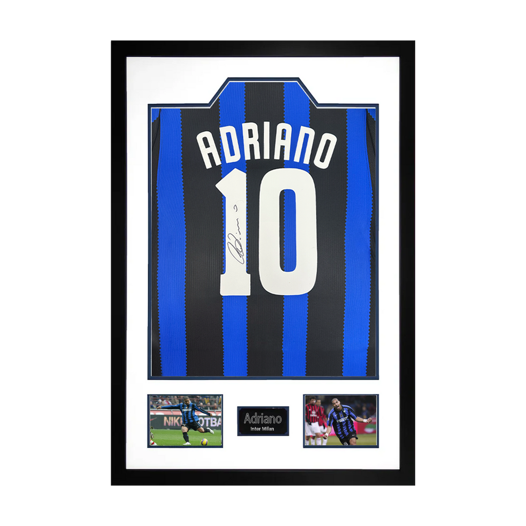 Adriano Signed Inter Milan Shirt Premium Frame