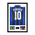Adriano Signed Inter Milan Shirt Premium Frame