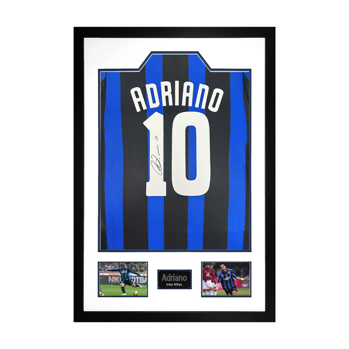 Adriano Signed Inter Milan Shirt Premium Frame