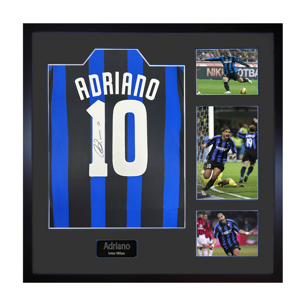 Adriano Signed Inter Milan Shirt Elite Frame