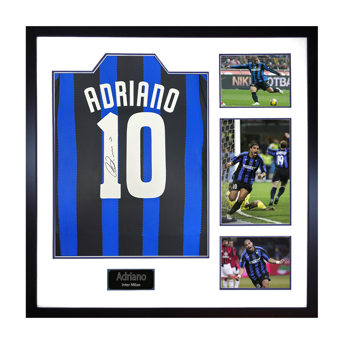 Adriano Signed Inter Milan Shirt Elite Frame