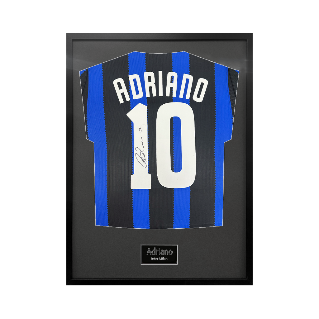 Adriano Signed Inter Milan Shirt Standard Frame
