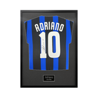 Adriano Signed Inter Milan Shirt Standard Frame
