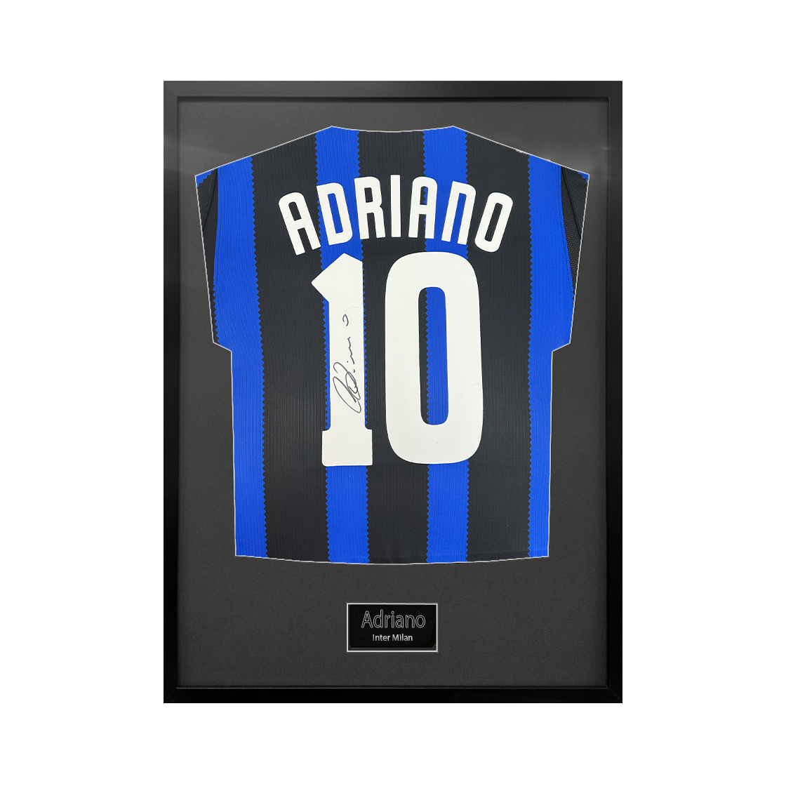 Adriano Signed Inter Milan Shirt Standard Frame