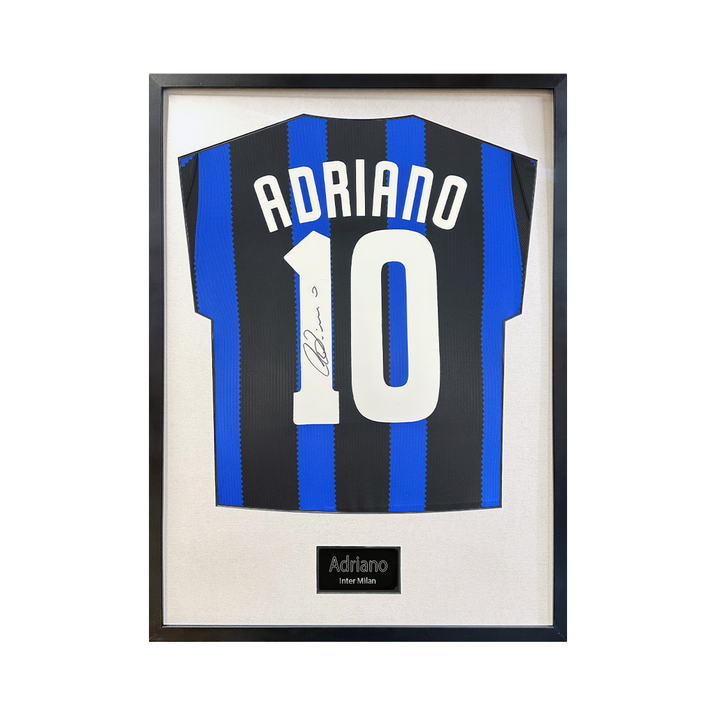 Adriano Signed Inter Milan Shirt Standard Frame