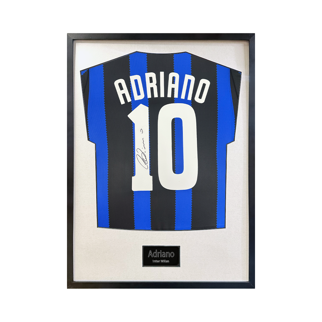 Adriano Signed Inter Milan Shirt Standard Frame
