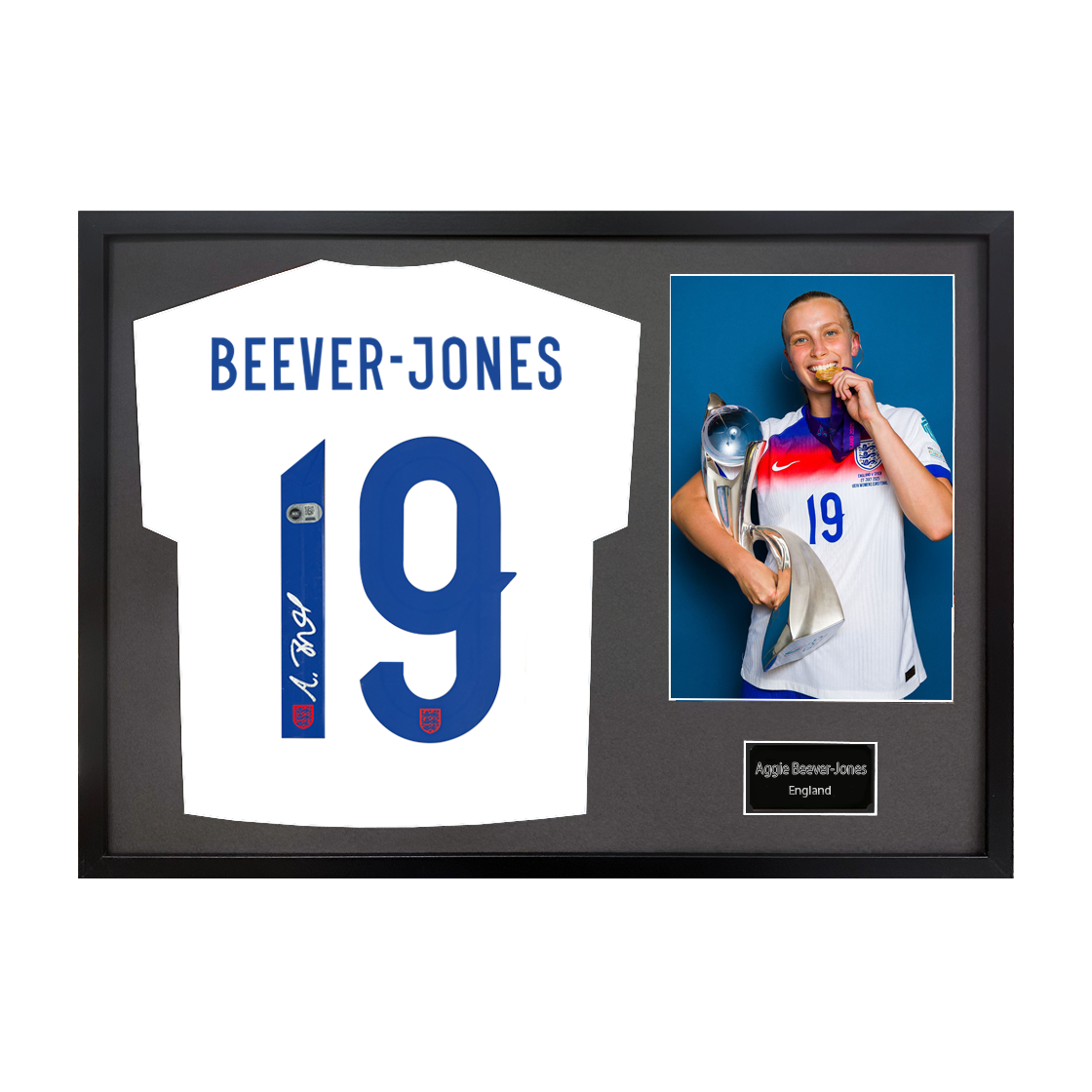 Aggie Beever-Jones Signed England Shirt Classic Frame (ACG Cert)