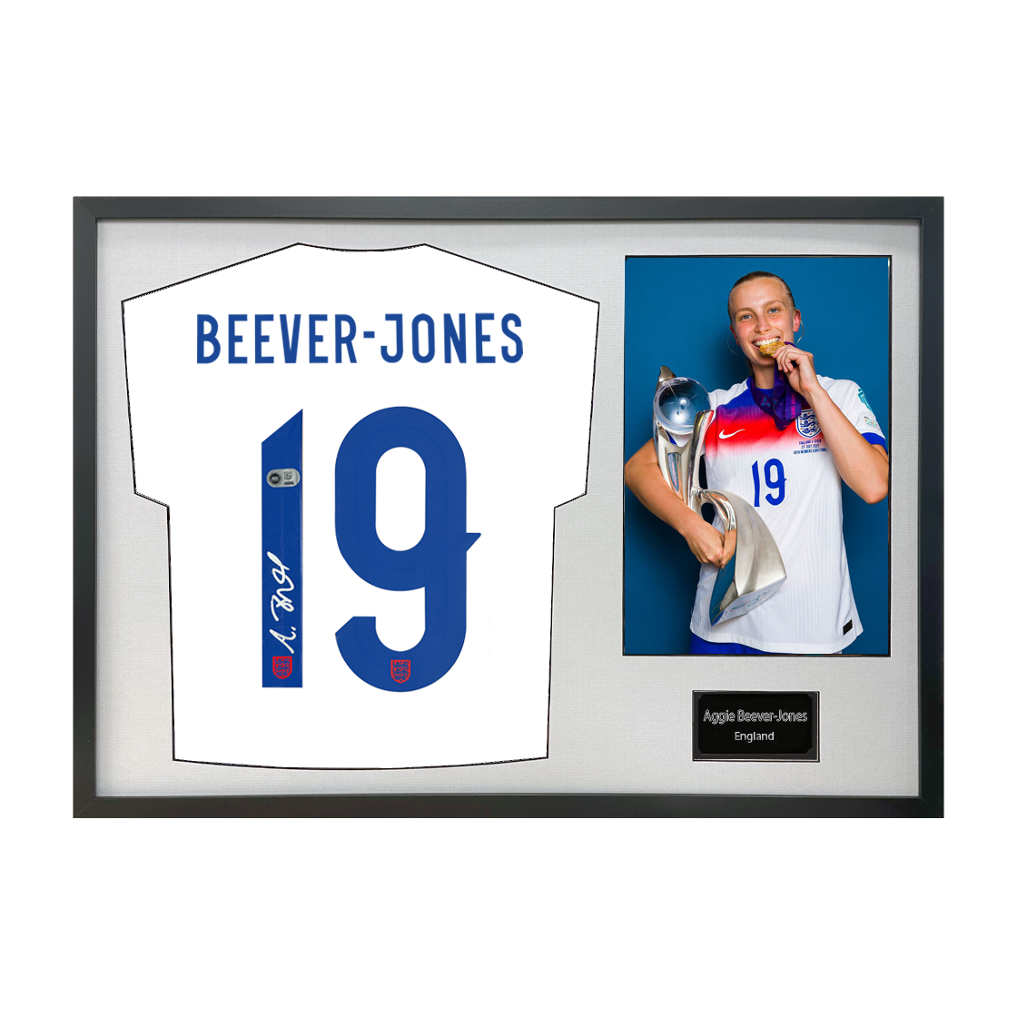 Aggie Beever-Jones Signed England Shirt Classic Frame (ACG Cert)
