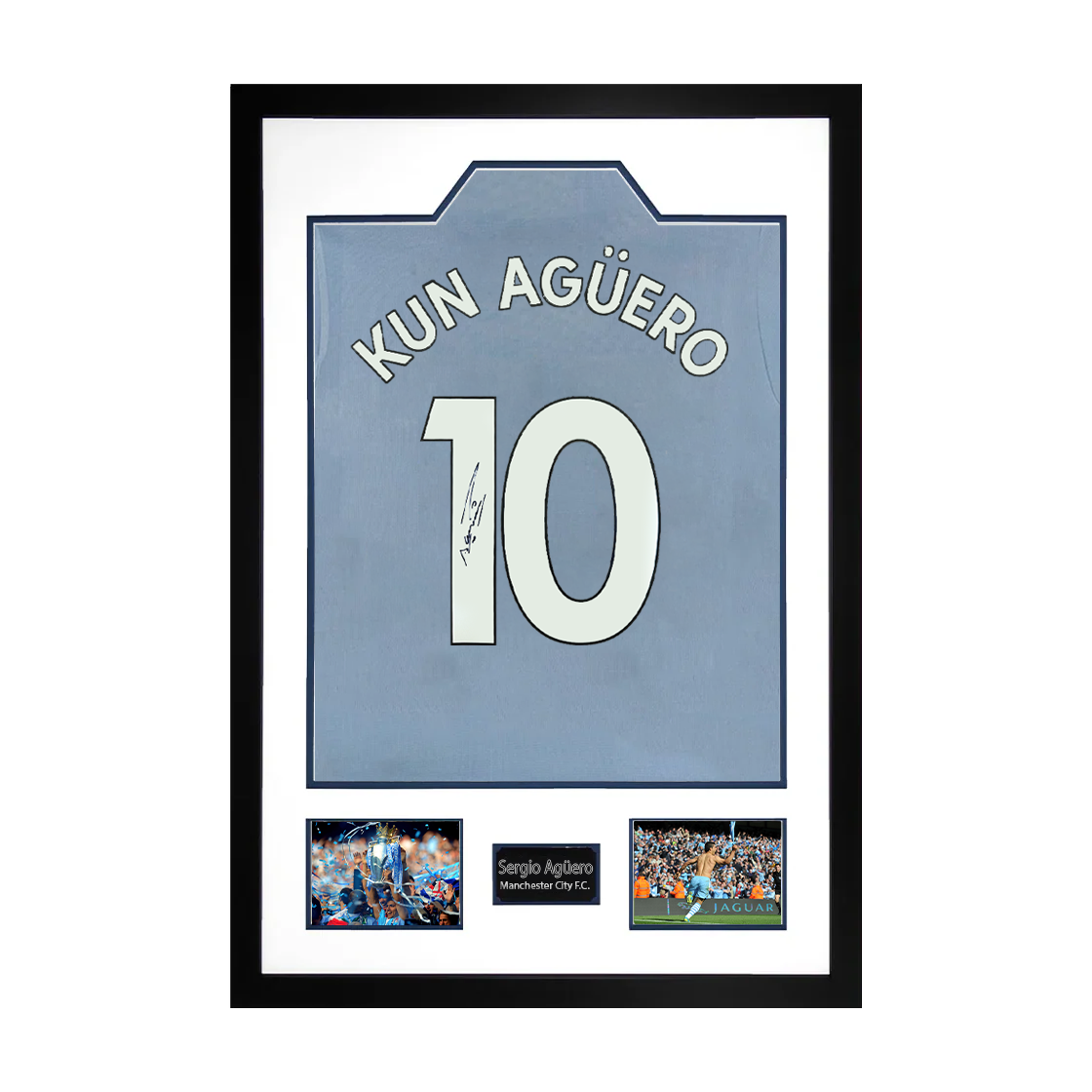 Sergio Agüero Signed Manchester City Shirt Premium Frame