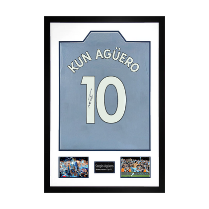 Sergio Agüero Signed Manchester City Shirt Premium Frame