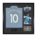 Sergio Agüero Signed Manchester City Shirt Elite Frame