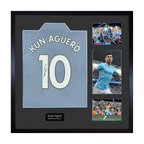 Sergio Agüero Signed Manchester City Shirt Elite Frame