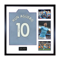 Sergio Agüero Signed Manchester City Shirt Elite Frame