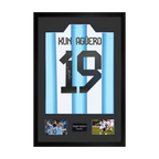 Sergio Agüero Signed Argentina Shirt Premium Frame