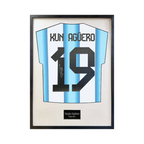 Sergio Agüero Signed Argentina Shirt Standard Frame
