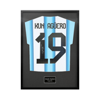 Sergio Agüero Signed Argentina Shirt Standard Frame