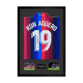 Sergio Agüero Signed Barcelona Shirt Premium Frame