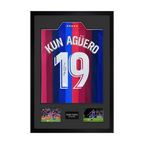 Sergio Agüero Signed Barcelona Shirt Premium Frame