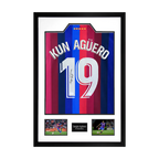 Sergio Agüero Signed Barcelona Shirt Premium Frame