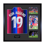 Sergio Agüero Signed Barcelona Shirt Elite Frame