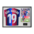 Sergio Agüero Signed Barcelona Shirt Classic Frame