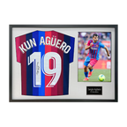 Sergio Agüero Signed Barcelona Shirt Classic Frame