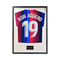 Sergio Agüero Signed Barcelona Shirt Standard Frame